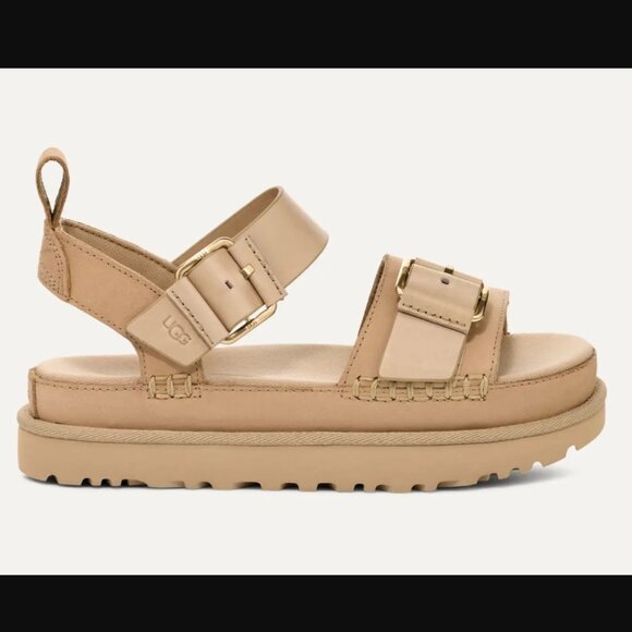 UGG Shoes - UGG Goldenstar Villa Platform Sandals — Mustard Seed / Sand 7.5